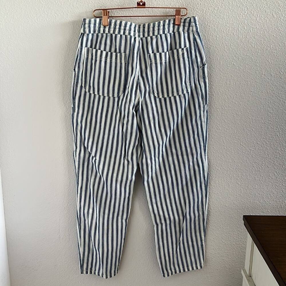 American Eagle Blue White Stripe Drawstring Waist Casual Pants Mid-Weight 10 - Picture 6 of 8